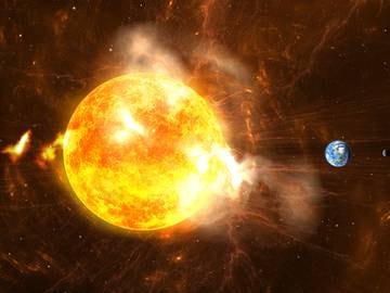 Recreation of a solar flare.