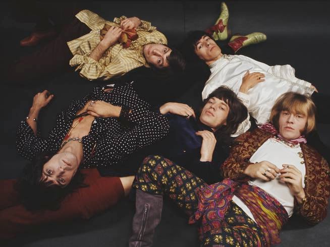 Charlie Watts, Bill Wyman, Brian Jones, Mick Jagger and Keith Richards, members of the Rolling Stones in 1968.