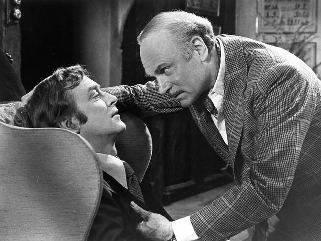 Sir Laurence Olivier and Michael Caine in "Sleuth" from 1972