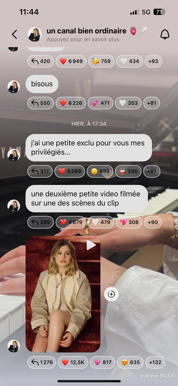 Screenshot of the Marine Instagram canal