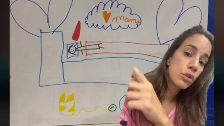 a boy is asked to draw the person