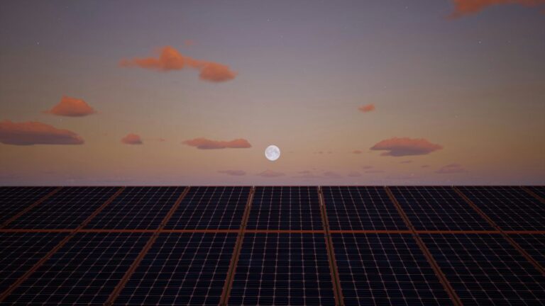 Sahara Desert with solar panels