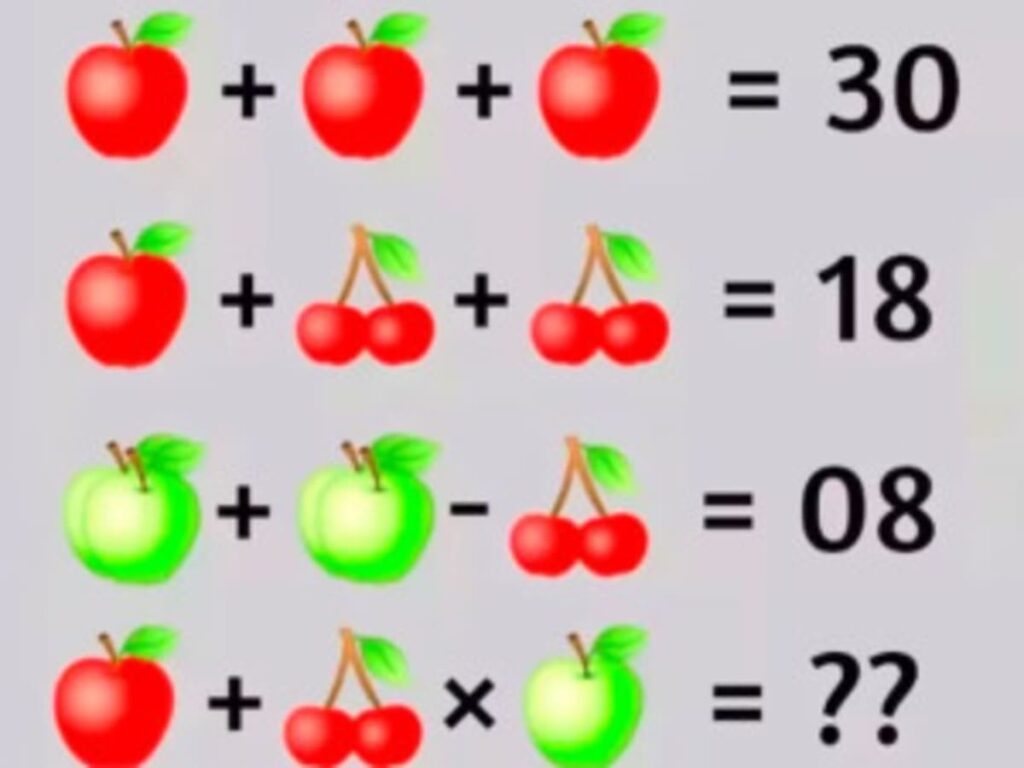 Can you solve this fruit math puzzle Most people get it wrong