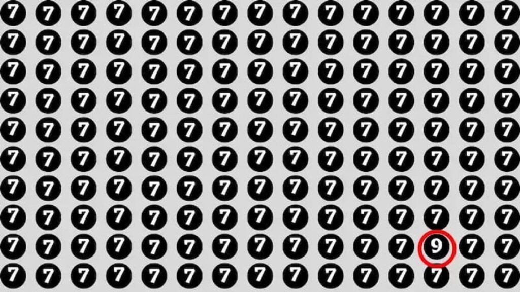 The "9" among the "7" revealed