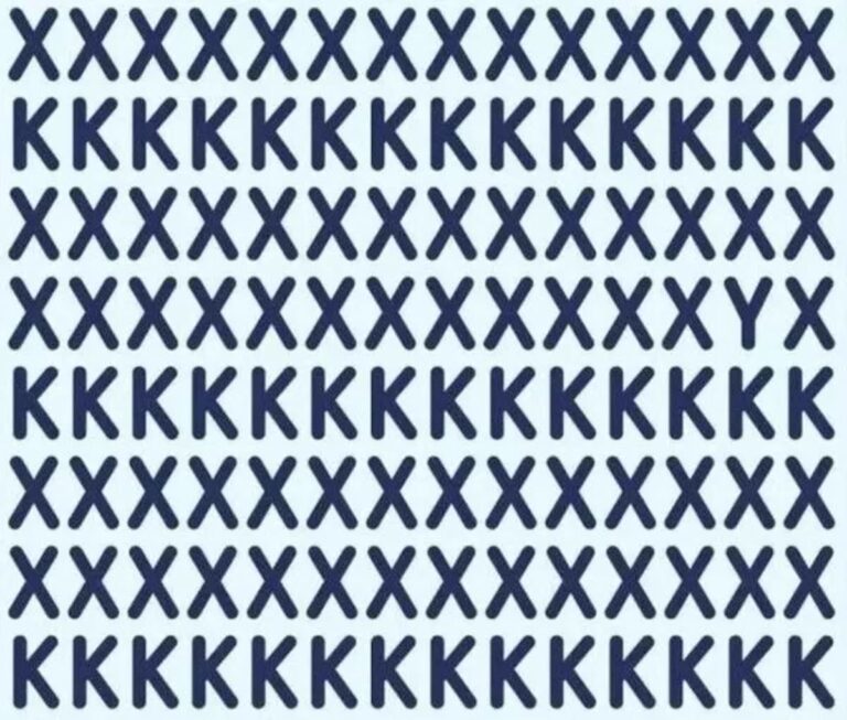 can you spot the hidden letter among Xs and Ks?