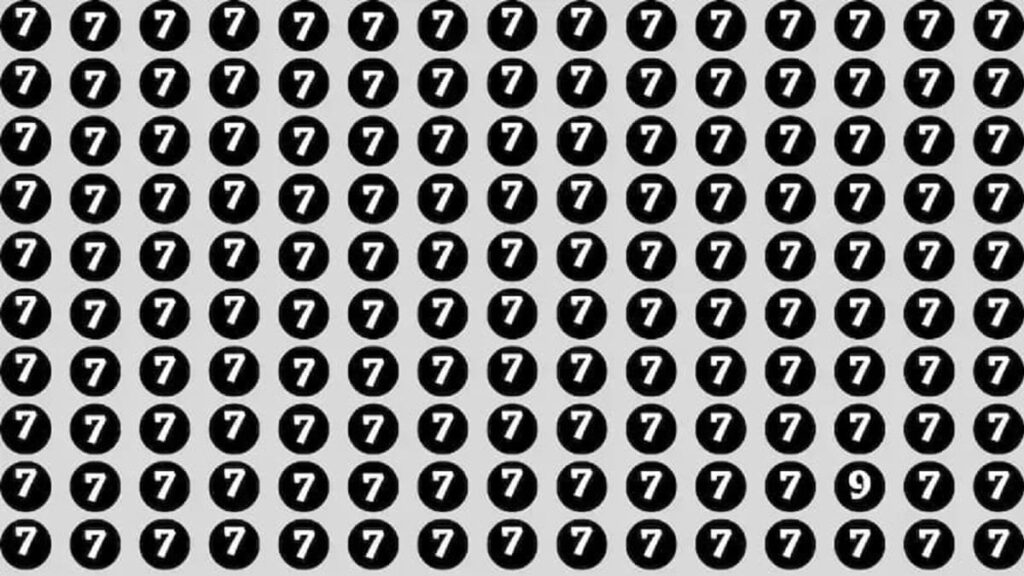 spot the 9 among the 7s