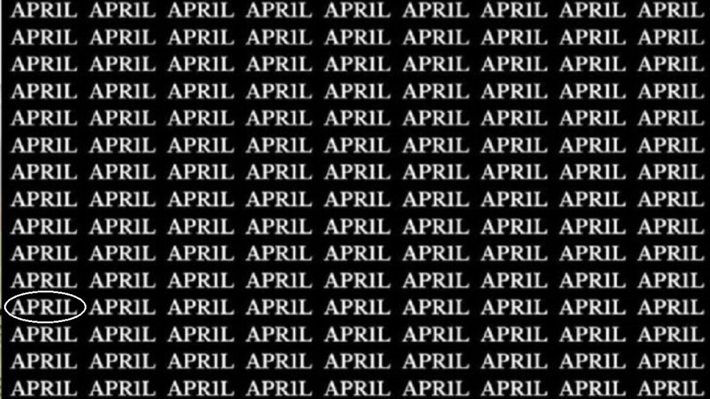 Place of the word "APRIL"
