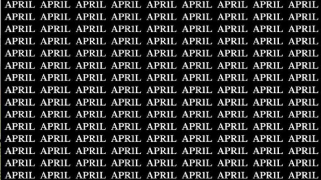 Yes, the word ‘April’ is in this image