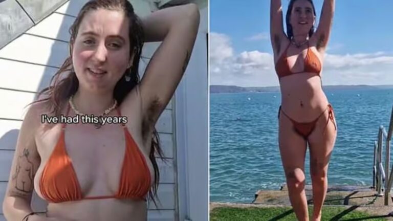 She proudly shows her body hair on TikTok