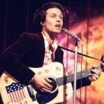 Country Joe McDonald performs on a UK TV show, London, 1972