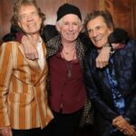 Mick Jagger, Keith Richards et Ronnie Wood backstage au lancement de Foreign Tongues à Brooklyn