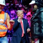 Les Village People et Donald Trump lors d un meeting a la Capital One Arena, janvier 2025