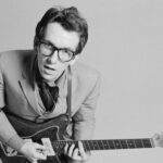 Elvis Costello lors de la séance photo de My Aim Is True en mars 1977